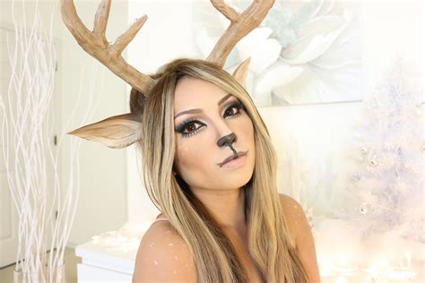 Reindeer Girl Makeup Tutorial | Reindeer makeup, Halloween makeup tutorial, Deer makeup