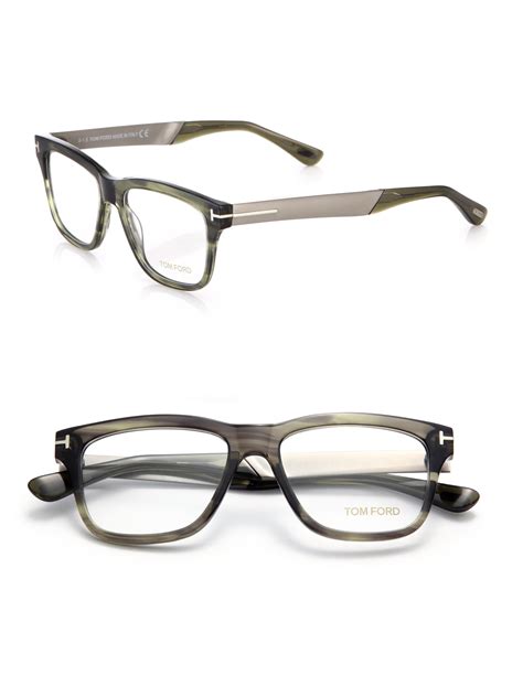 lyst tom ford 52mm square acetate and metal optical glasses in gray