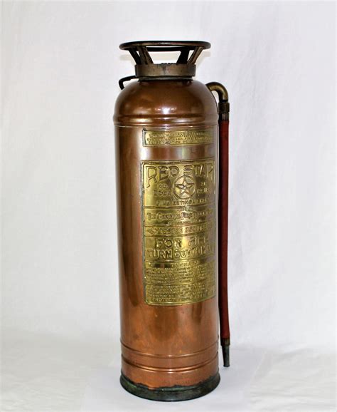 Antique Red Star Fire Extinguisher Made By General Fire Truck Corp