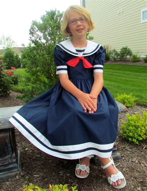 Girls Classic Sailor Dress Etsy