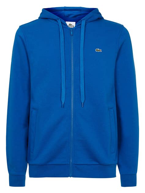 Lacoste Zip Hooded Sweater In Blue For Men Lyst