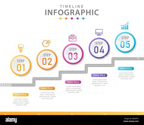 Infographic Template For Business 5 Steps Modern Timeline Diagram With