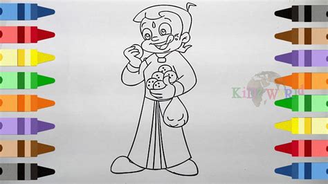 How To Draw Chota Bheem And Learn Colors Cartoon And