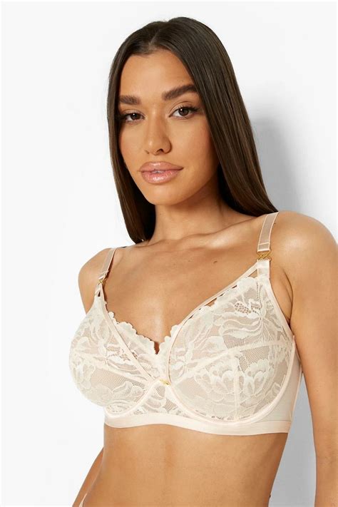 Fuller Bust Lace Underwire Bra Nude Boohoo Sales Store