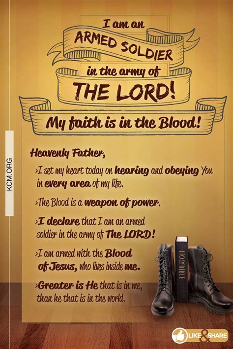 I Am An Armed Soldier In The Army Of The Lord My Faith Is In The Blood