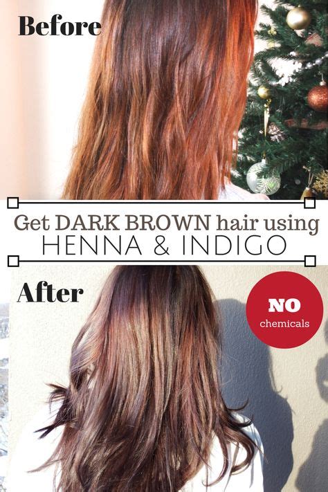 Dark Red Henna Before And After On Dark Brown Hair With Some Grey Organic Nazeer Henna And Other
