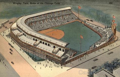 Aerial View Of Wrigley Field Home Of The Chicago Cubs Illinois