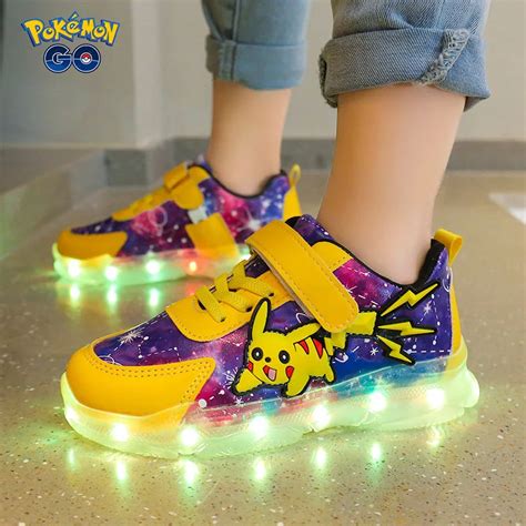 Купить Алиэкспресс Pokemon Pikachu Rechargeable Light Shoes Colorful