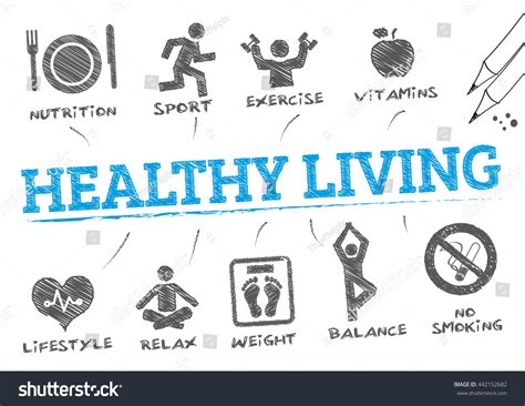 Healthy Living Chart Keywords Icons Stock Vector Royalty Free 442152682