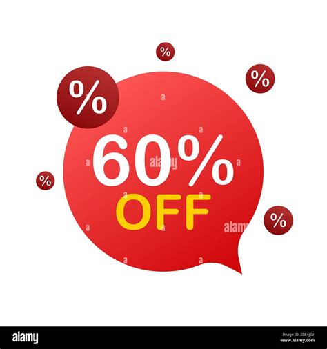 60 Percent Off Sale Discount Banner Discount Offer Price Tag 60