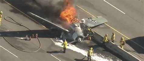 German Wwii Plane Crashes In Los Angeles The Video Is
