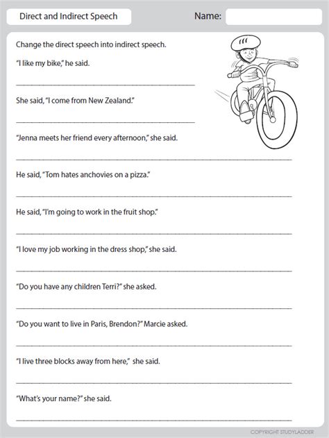 Reported Speech English Esl Worksheets For Distance Direct And