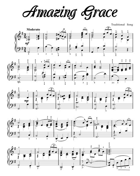 Printable Amazing Grace Sheet Music