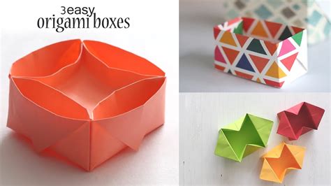 3 Easy Origami Boxes To Make Youtube