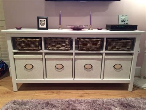 Ikea Hemnes Console Table With Matching Storage Boxesbaskets For