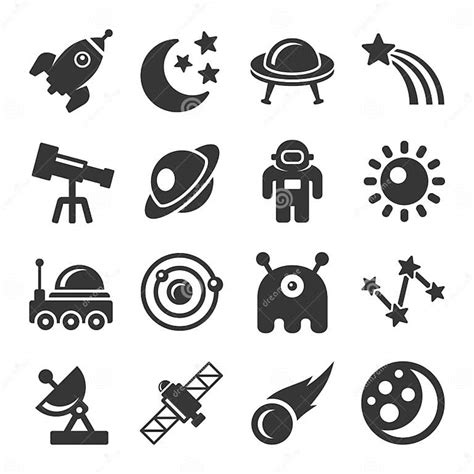 Space Icon Set Stock Vector Illustration Of Science 90356525