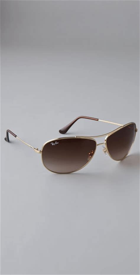 Ray Ban Wrap Aviator Sunglasses In Brown Lyst