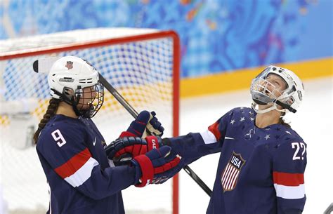 Team Usa’s Bozek And Bellamy Celebrate After Defeating Sweden In Their Women’s Semi Final Ice