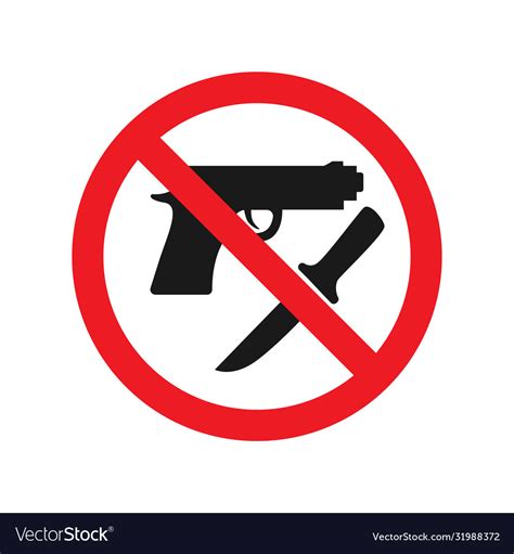 No Weapons Allowed Sign Red Ban Signs Images Vector Image