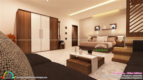 Master Bedroom And Living Room Interior Kerala Home Design And Floor