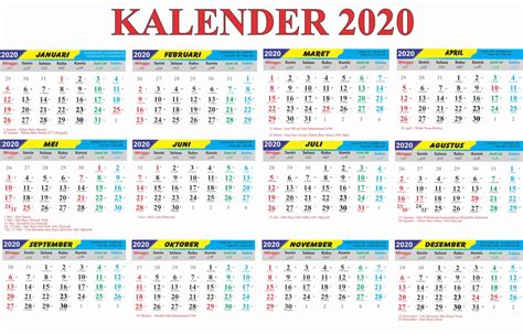 Download Kalender 2020 Indonesia Pdf Lengkap