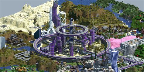 Minecraft Builders Survival Server Contains Entire Futuristic City