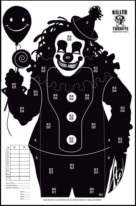 Killertargets Clown Series One Shooting Targets Paper Shooting