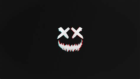Wallpaper Scary Face Glitch Art Minimalism Smile Vector Dark Horror Anime Teeth Logo