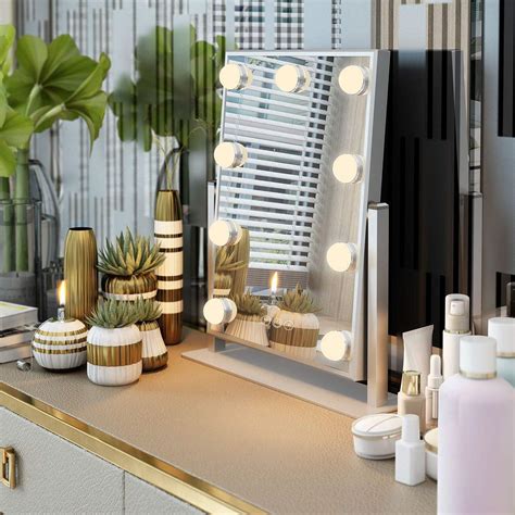 There are several things to consider like the cost, lighting, design of the table, the space in your room, and your makeup collection. Fenair Large Vanity Mirror With Lights - Hollywood Style ...