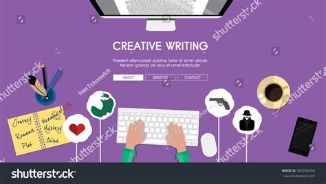 Set Of Flat Design Illustration Concepts For Creative Writing