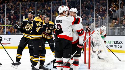Bsj Game Report Senators 3 Bruins 2 Ullmark Exits Bruins Drop 3rd