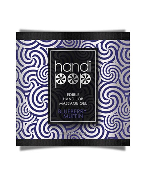 Handipop Hand Job Massage Gel Single Use Packet 6 Ml Blueberry Muffi