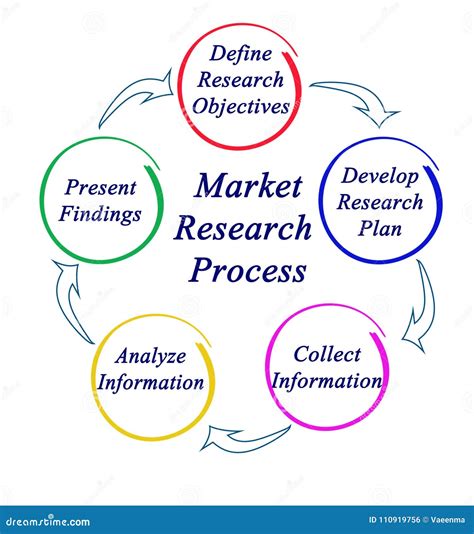 Proceso Del Estudio De Mercados Stock De Ilustración Ilustración De