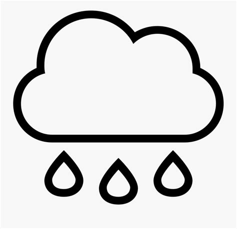 Transparent Stroke Clipart Simple Rain Cloud Drawing Free