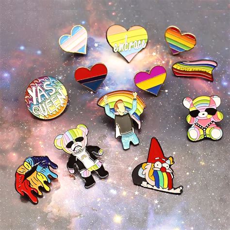 Rainbow Lesbian Pins Denim Enamel Pins Pride Pin Badge Gay Enamel
