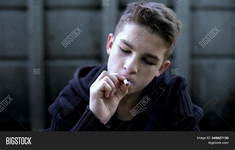 Teen Boy Smoking Image And Photo Free Trial Bigstock