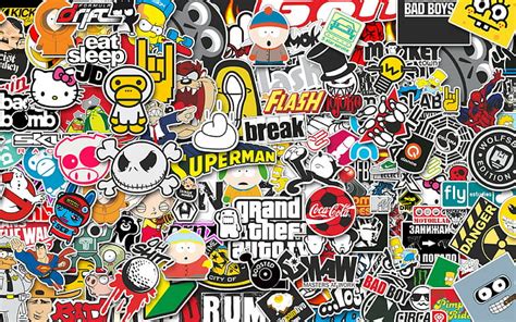 Assorted Cartoon Characters Doodle Style Heroes Jdm Stickers