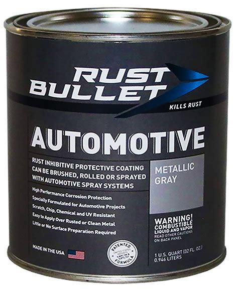 Rust Bullet Automotive Rust Inhibitor Rust Paint Quart Metallic Gray