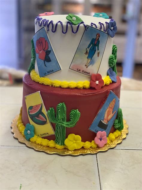 Lotería Theme In 2022 Tiered Cakes Sheet Cake Round Cakes