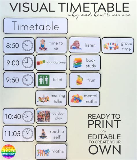 Printable Visual Daily Routine Preschool Sample Half Day Preschool
