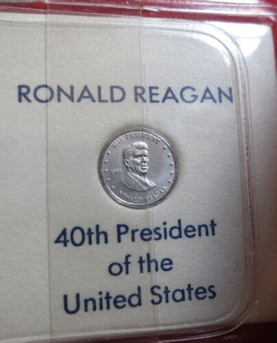1981 Ronald Reagan 40th President 10mm Platinum Mini Coin Franklin Mint