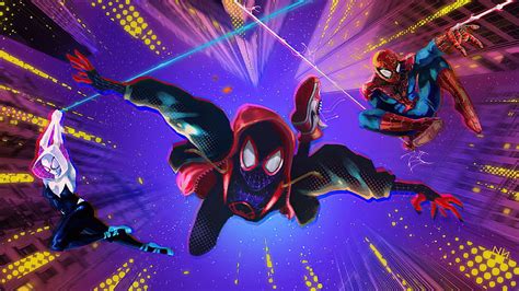 Spider Man Into The Spider Verse Miles Morales Jumping Falling Down