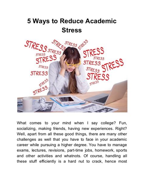 5 ways to reduce academic stress