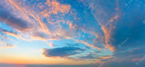 Premium Photo Sky Panoramic View Of Sunset Sunrise Sundown Skyscape