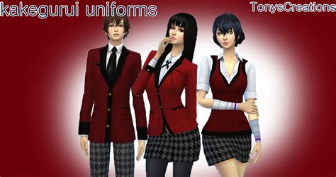 Kakegurui Uniforms By Tonyscreations On Deviantart Sims 4 Clothing