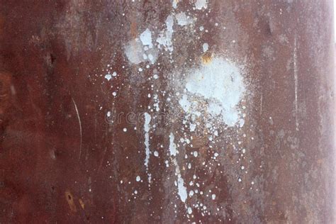 Spray White Paint On Rusty Metal Corrosion Texture Stock Photo Image