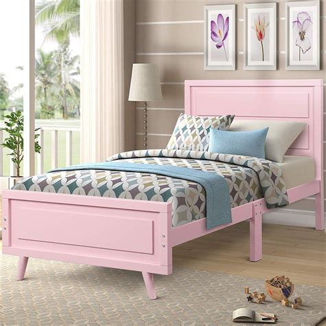 Pink Twin Bed Frame Modern Wood Platform Bed Frame Uganda Ubuy