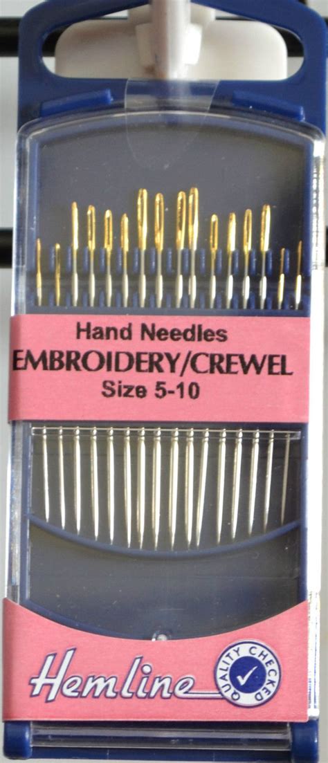 Hemline Premium Embroidery Crewel Needles Gold Eye Size 5 10 Pack 16