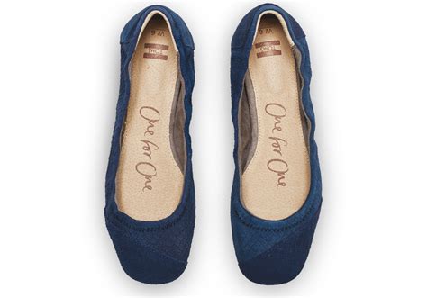 Lyst Toms Blue Suede Snake Womens Ballet Flat In Blue