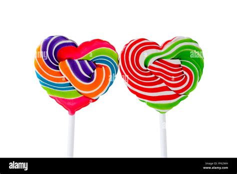 Candy Heart On White Background Stock Photo Alamy